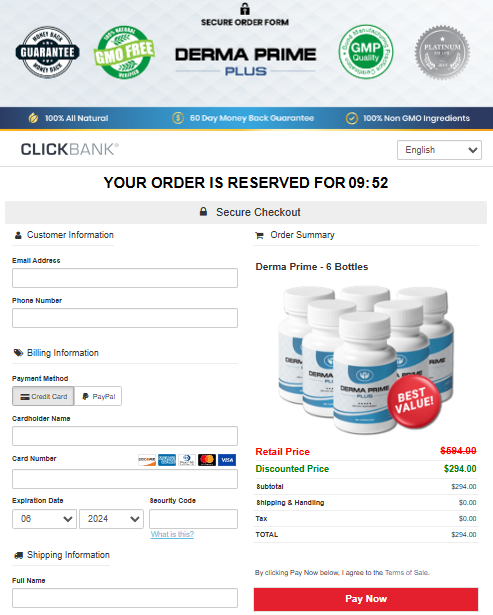 Derma Prime Plus Order Page